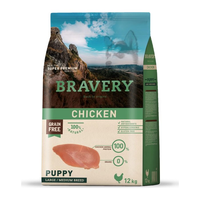 Bravery Pollo (Chicken) — Cachorro razas medianas y grandes — 12 kg