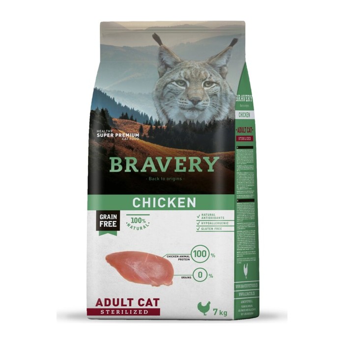 Bravery Pollo (Chicken) — Gato adulto esterilizado — 7 kg