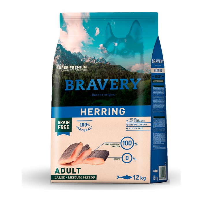 Bravery Arenque (Herring) — Adulto razas medianas y grandes — 4 kg