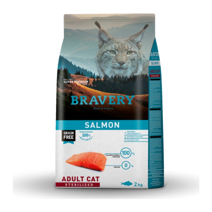 Bravery Salmón (Salmon) — Gato adulto esterilizado — 2 kg