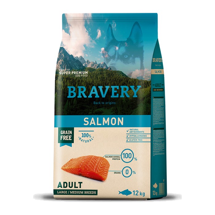 Bravery Salmón (Salmon) — Adulto razas medianas y grandes — 4 kg