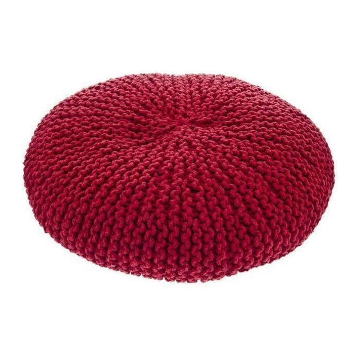 Cama Pouf Macramé 60X15 roja