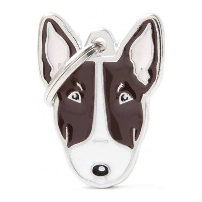Chapa Bull Terrier Blanco Y Marrón