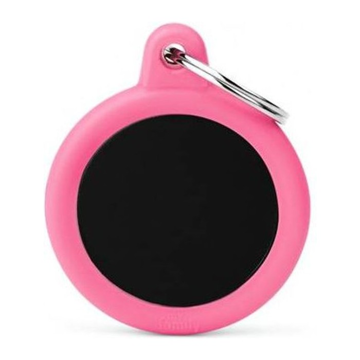 Chapa Circulo Negro Aluminio Goma Rosa Memo PET