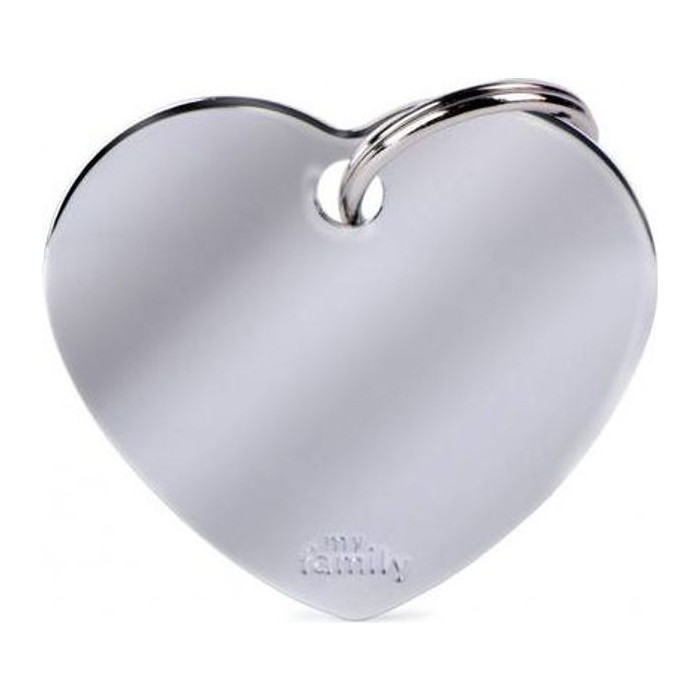 Chapa corazón Grande Latón Cromado