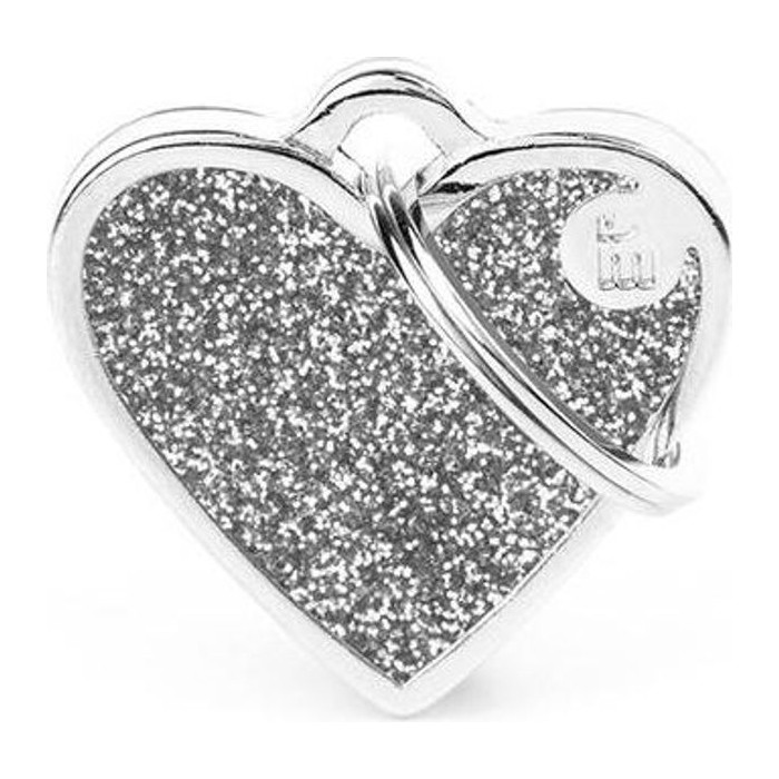 Chapa corazón S Glitter Gris Shine NEW