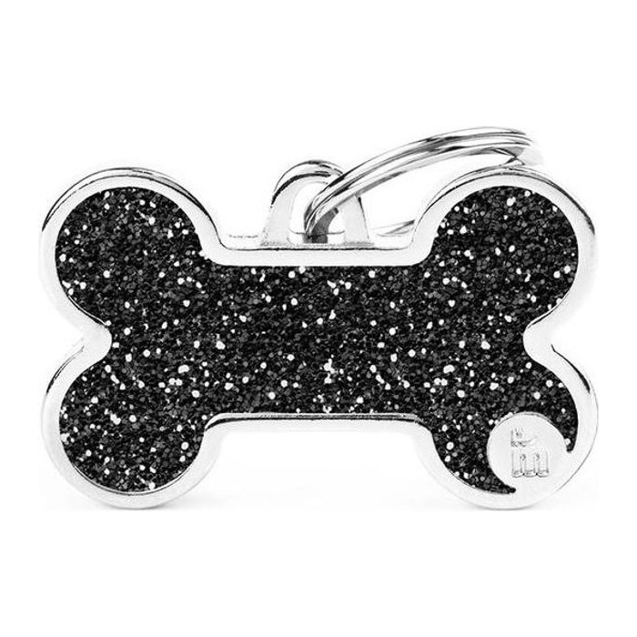 Chapa hueso L Negro Glitter Shine NEW