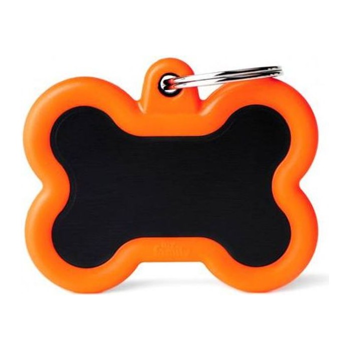 Chapa hueso Negro Aluminio Goma Naranja Memo PET