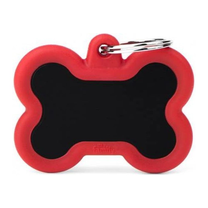Chapa hueso Negro Aluminio Goma Rojo Memo PET