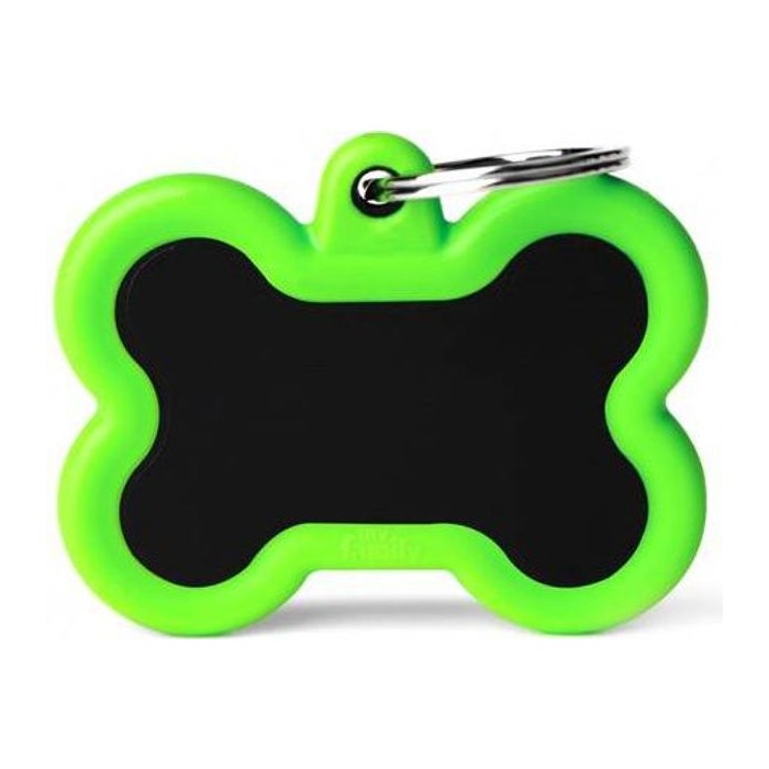 Chapa hueso Negro Aluminio Goma Verde Memo PET