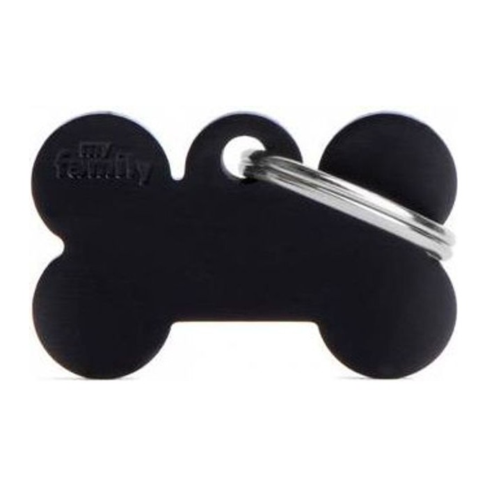 Chapa hueso Pequeño Aluminio Negro