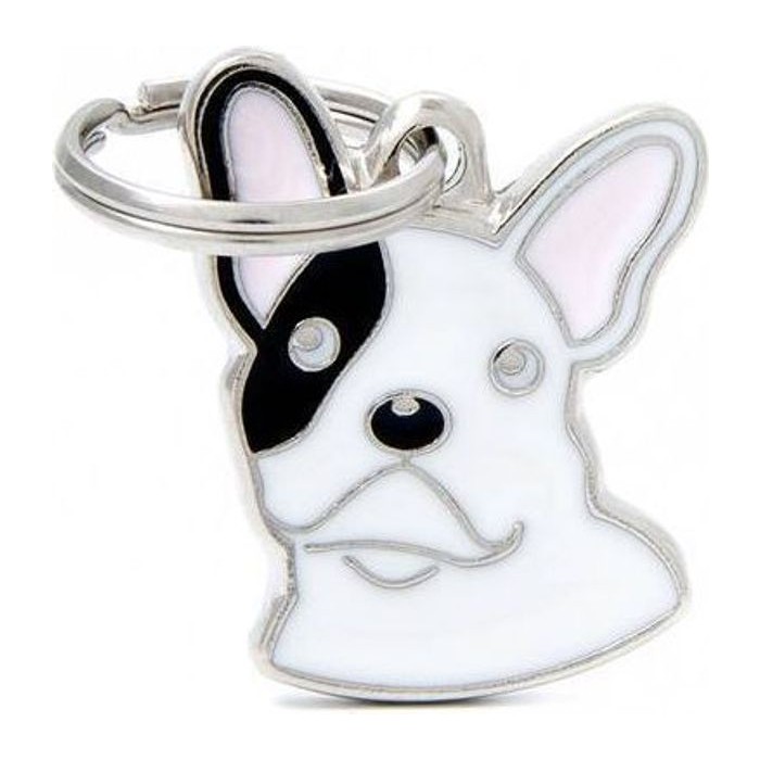 Chapa MF Bulldog Francés Blanco Y Negro