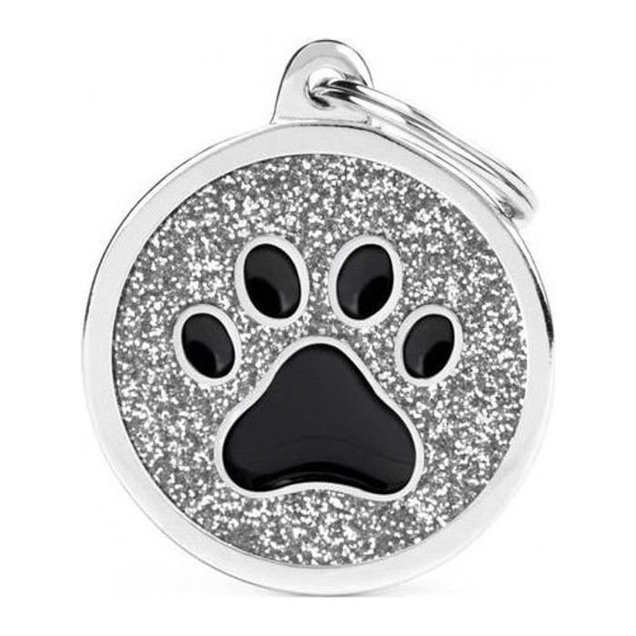 Chapa MF gris BIG Glitter Circle negro PAW