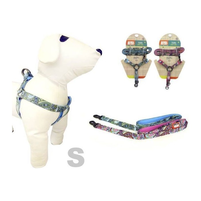 Arnes + Correa para mascota (S) 3/8"X8-14"/ 3/8"X4FT