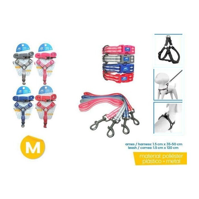 Arnés + Correa para mascotas (M) 1.5CM X 35-50CM / 1.5CM X 120CM (variante 4)