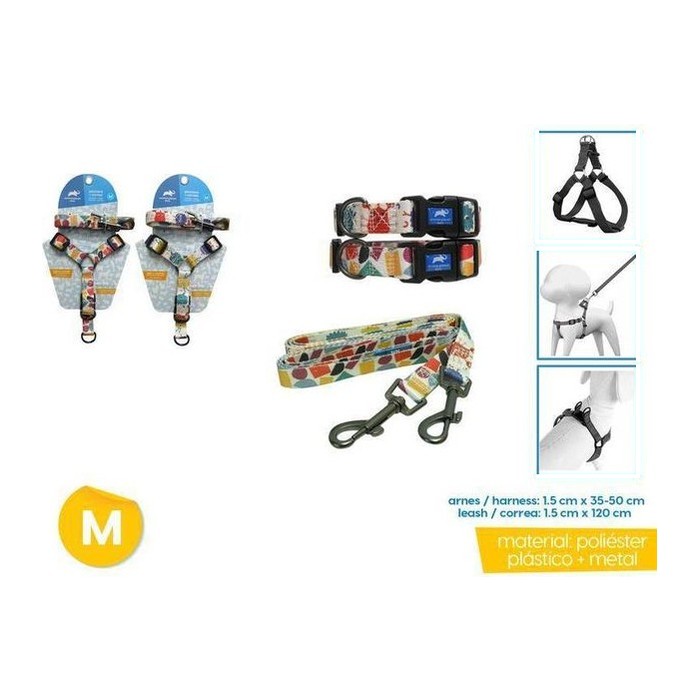 Arnés + Correa para mascotas (M) 1.5CM X 35-50CM / 1.5CM X 120CM (variante 5)