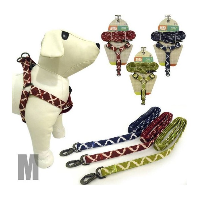 Arnes + Correa para mascotas (M) 1.5X10-14" 5/8" X 4FT Material Poliester (variante 2)