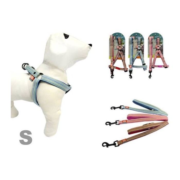 Arnes + Correa para mascotas (S) 1.5CM-35-60CM - 5/8X5'