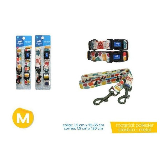 Collar + Correa para mascotas M 1.5CM X 25-35CM / 1.5CM X 120CM (variante 6)