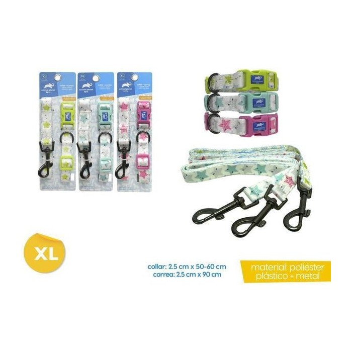 Collar + Correa para mascotas (XL) 2.5CM X 50-60CM / 2.5CM X 90CM (variante 6)