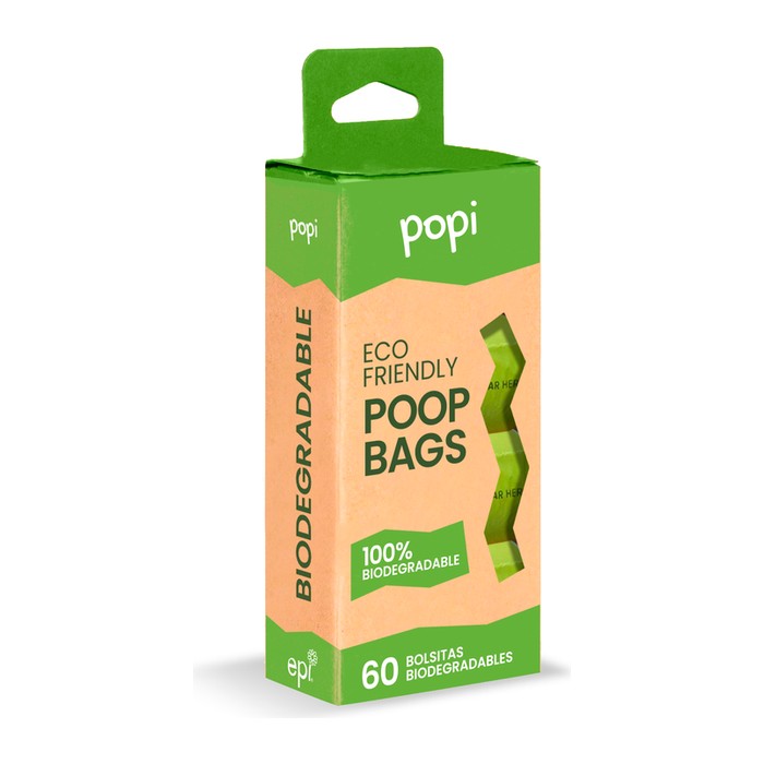 Popi Biodegradable - 4 Rollos x 15 Bolsas
