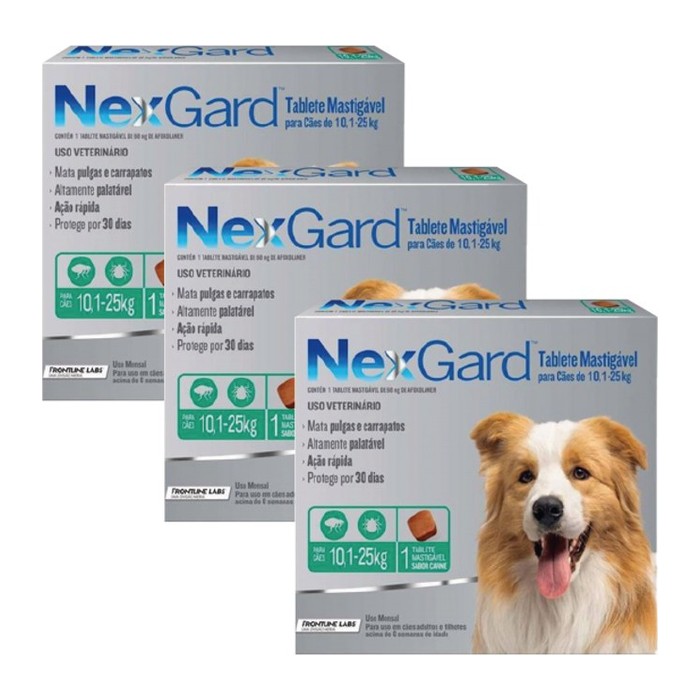 Nexgard 3 comprimidos — perros de 10 a 25 kg