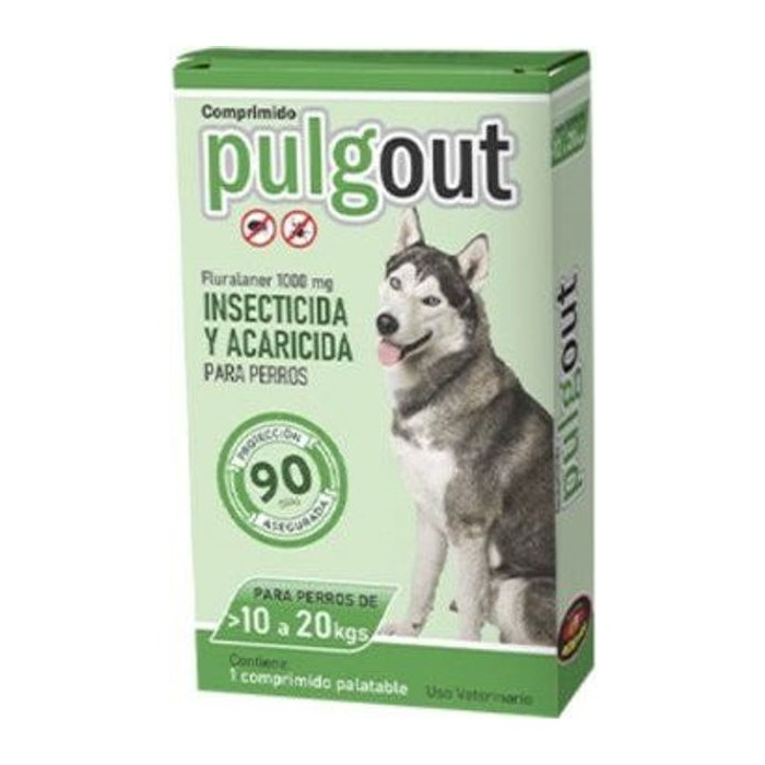 Pulgout pastilla insecticida y acaricida — perros de 10 a 20 kg