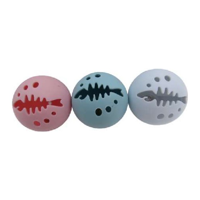Set 3 pelotas con cascabel y luz led
